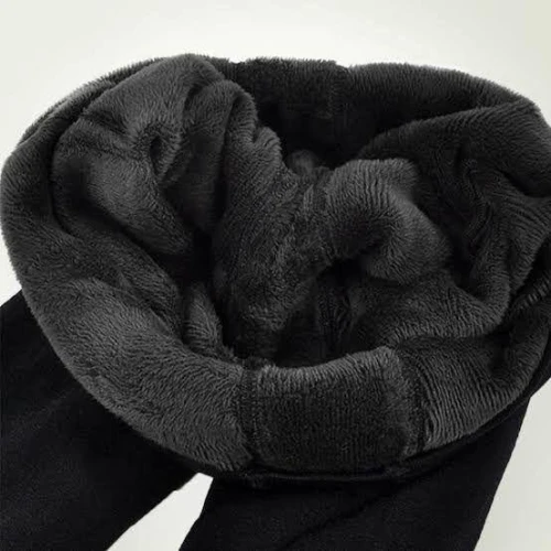 بنطلون ليجن مبطن فرو تقيل بكعب مستورد