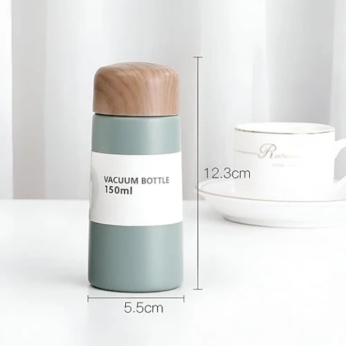 كوب حراري استانلس ستيل مزدوج الجدار بغطاء مانع للتسرب 150 مل