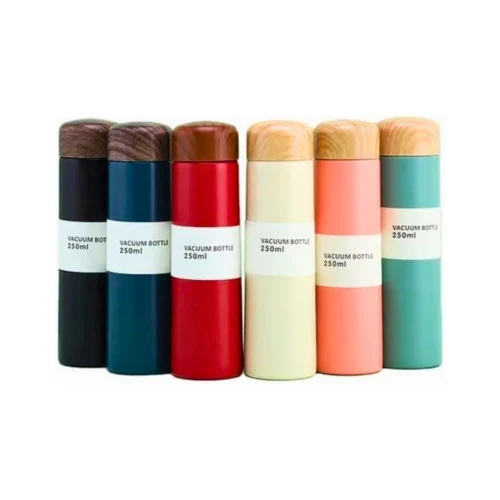 كوب حراري استانلس ستيل مزدوج الجدار بغطاء مانع للتسرب 250 مل