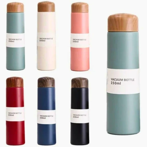 كوب حراري استانلس ستيل مزدوج الجدار بغطاء مانع للتسرب 250 مل