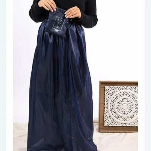 جيبة للجيب طويلة مقاومة للماء، خصر مطاطي، متوفرة بالوان متعددة، نمط ماكسي كاجوال مع شنطة تخزين، ملابس محتشمة (قطعة واحدة)