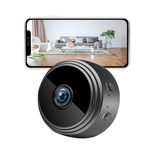 كاميرا مراقبة صغيرة لاسلكية داخلية تعمل بالبطارية تعمل بالواي فاي بتردد 2.4 جيجا