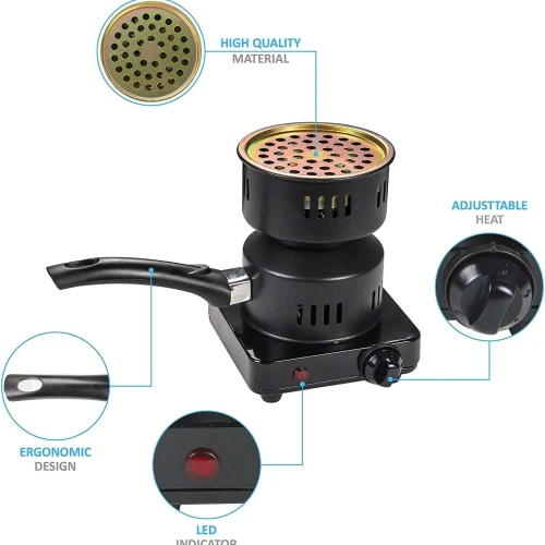 موقد فحم متعدد الاستعمالات للشواء والشيشة - شعلة كهربائي