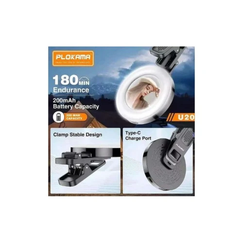 PLOKAMA مصباح PLOKAMA U20 LED للتصوير