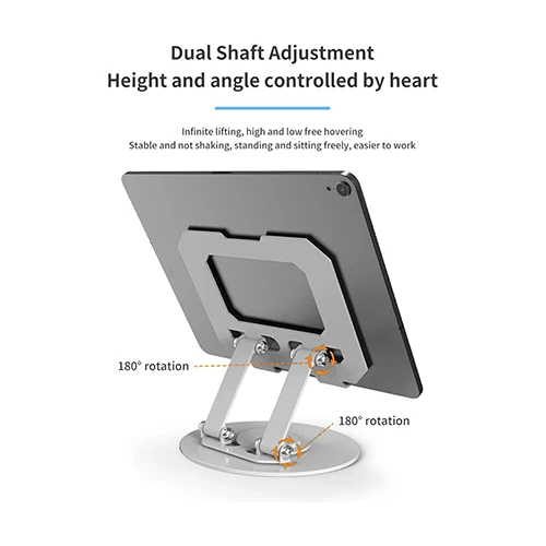 حامل S955 الألومنيوم "الوحش" – ستاند مكتب بيلف 360 درجة للموبايل والتابلت واللاب توب.