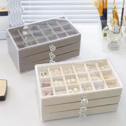 منظم مجوهرات أكريليك 3 أدراج شيك جداً