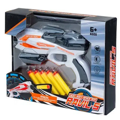 مسدس الفضاء RAVIL-S للهبهبة والمغامرات – قاذف السهام الإسفنجية الآمنة