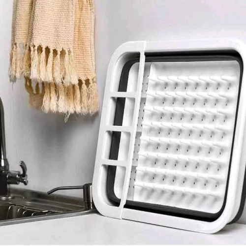 صفاية أطباق سيليكون قابلة للطي – منظم ومجفف أواني وملاعق موفر للمساحة