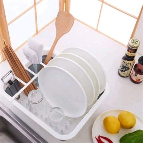صفاية أطباق سيليكون قابلة للطي – منظم ومجفف أواني وملاعق موفر للمساحة