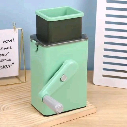 قطاعة ومبشرة الخضروات الدوارة 3 في 1 – قطاعة يدوية سريعة للخضروات، الأجبان، والمكسرات