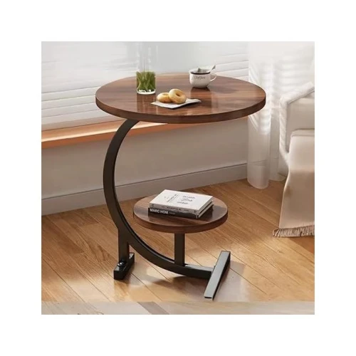 طاولة جانبية للأريكة مودرن بطبقتين وتصميم ذكي للمساحات الصغيرة