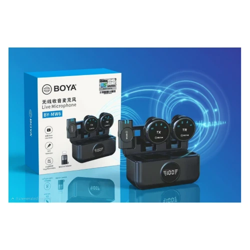 ميكروفون بويا BY-MW6 اللاسلكي الاحترافي – صوت نقي وحرية كاملة لصناع المحتوى