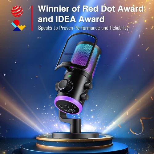 ميكروفون NeePho NP-M02 الاحترافي – تجربة تسجيل استثنائية بإضاءة RGB مذهلة
