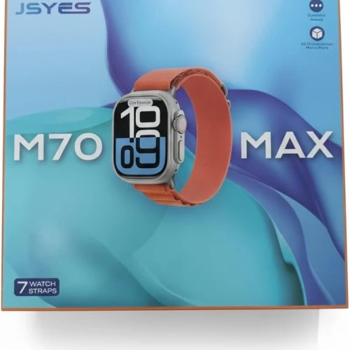 ساعة JSYES M70 MAX الذكية – الأناقة المتكاملة مع 7 أحزمة متنوعة وتقنية Dynamic Island