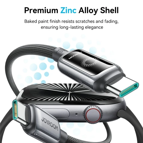 كابل جويروم S-A55 تايب سي 100 وات بخاصية الفصل التلقائي وشاشة إضاءة ذكية