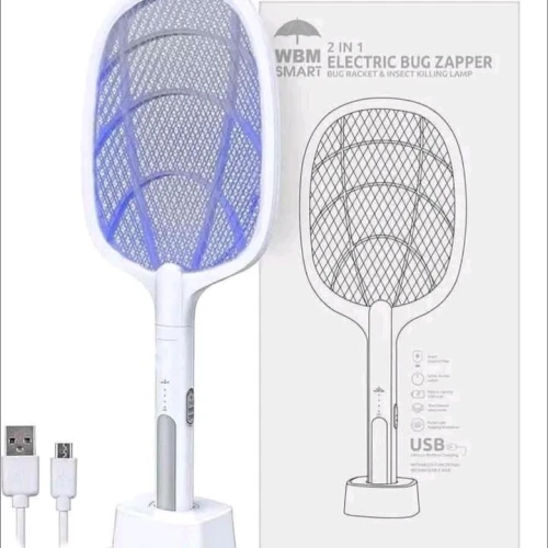 مضرب وصاعق الناموس الكهربائي (2 في 1) – وداعاً للإزعاج بلمسة واحدة!