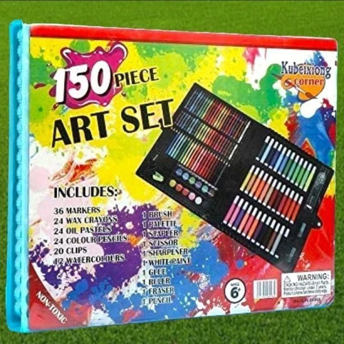 شنطة الألوان الاحترافية 150 قطعة – استوديو الرسم المتكامل لطفلك في حقيبة واحدة!