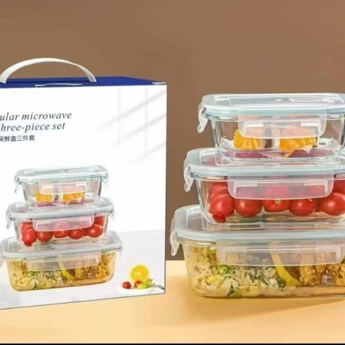 طقم التخزين الحراري المتكامل (3 قطع) – من الثلاجة للفرن مباشرة!