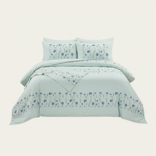 طقم ملاية قطن مطرز "موديل حرير" – نعومة القطن بلمسة الحرير الخيالية!