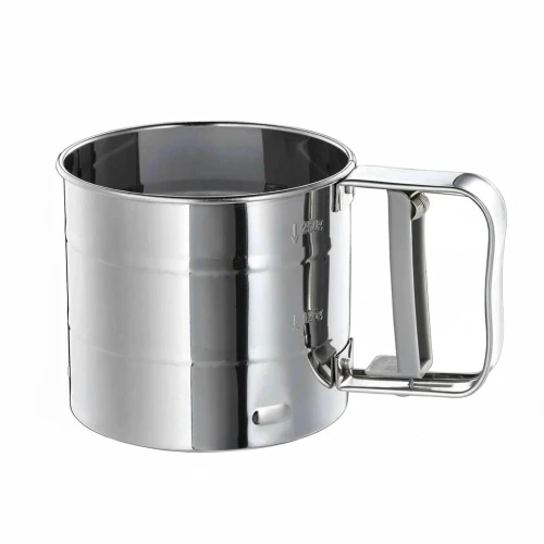 منخل الدقيق اليدوي "اللوكس" ستانلس ستيل – سر نجاح الكيك والحلويات الهشة!