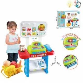 سوبر ماركت وكاشير الأطفال التفاعلي - تجربة تسوق واقعية بالضوء والموسيقى