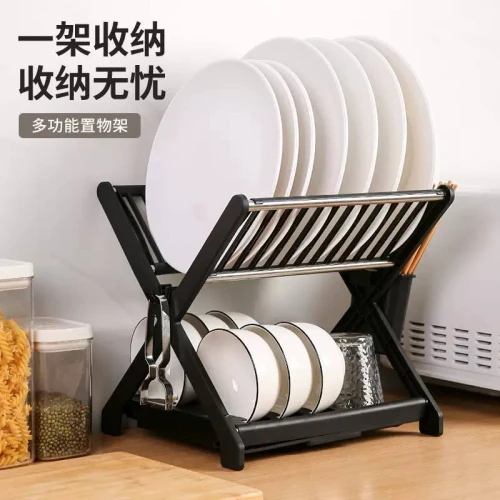 منظم أطباق "تركي" دورين - بلاستيك مقوى واستانلس ضد الصدأ بتصميم عصري