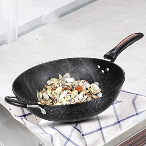 طاسة ووك جامبو مقاس 32 سم - غويطة جداً بطلاء جرانيت تيفلون غير قابل للالتصاق