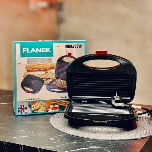 ساندوتش ميكر وجريل Flanek بقوة 750 وات - أداء احترافي وتصميم غير لاصق