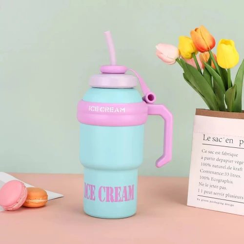 مج ستانلي (ICE CREAM) الحراري الجامبو 1000 مل - ستانلس 316 الأصلي بألوان الصيف