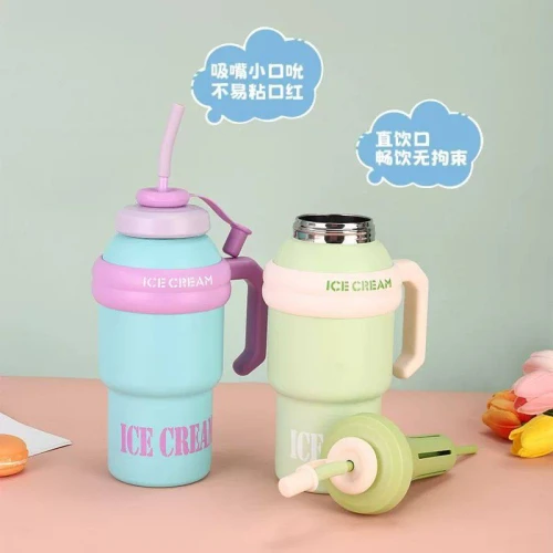 مج ستانلي (ICE CREAM) الحراري الجامبو 1000 مل - ستانلس 316 الأصلي بألوان الصيف