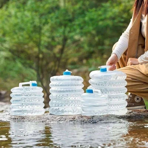 جركن مياه قابل للطي بالحنفية (10 لتر) - الرفيق المثالي للرحلات والتخييم وتوفير المساحة
