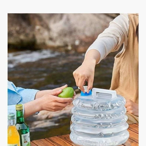 جركن مياه قابل للطي بالحنفية (10 لتر) - الرفيق المثالي للرحلات والتخييم وتوفير المساحة