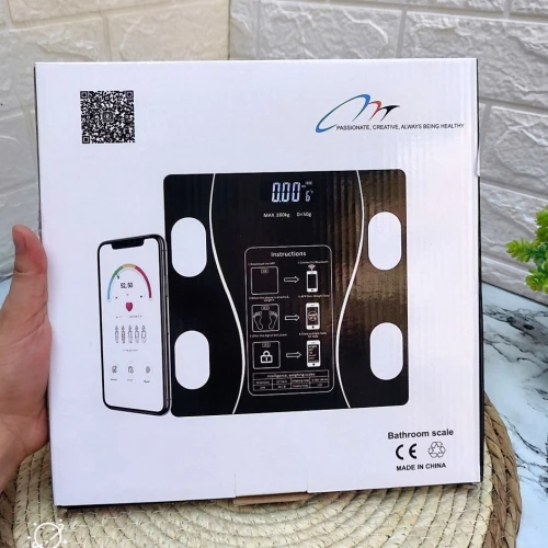 ميزان ديجيتال ذكي 180 كيلو بميزة البلوتوث - لمتابعة وزنك ولياقتك عبر الموبايل