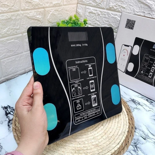 ميزان ديجيتال ذكي 180 كيلو بميزة البلوتوث - لمتابعة وزنك ولياقتك عبر الموبايل