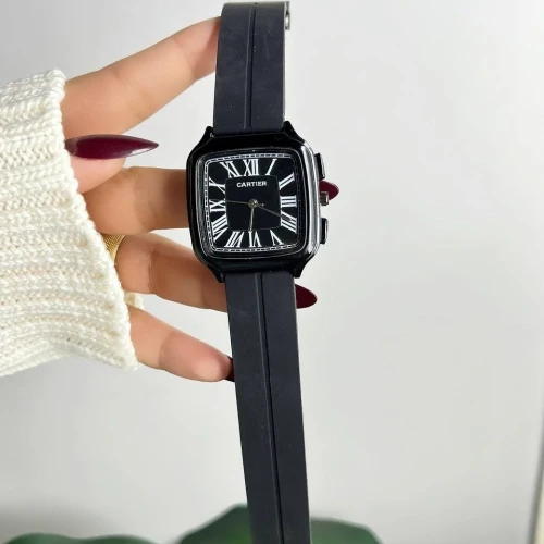 ساعة كارتييه (CARTIER) رابر رجالي – أعلى خامة "هاي كوبي" بقفل مغناطيسي وإبزيم أمان!