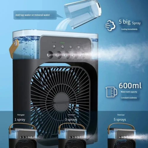 تكييف ومروحة Air Cooler Fan الصحراوي الذكي (5 في 1) - كود AC-500