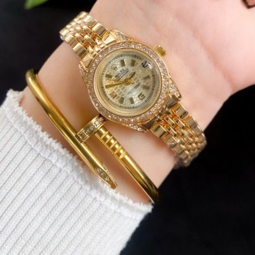 ساعة رولكس ميني (ROLEX Mini) حريمي كلاسيك - أصغر مقاس 27 ملم بتصميم ملكي شيك