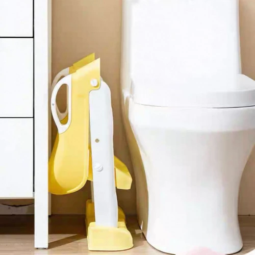 سلم وبوتي تدريب الأطفال على الحمام (Potty Ladder) المتين القابل لتعديل الارتفاع - نونية أطفال بمقعد مريح ودرج آمن ضد الانزلاق