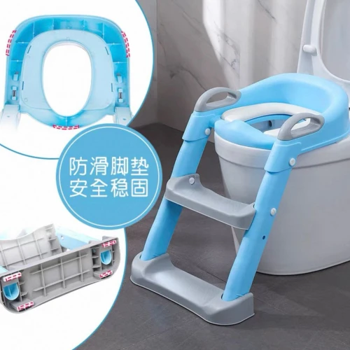 سلم وبوتي تدريب الأطفال على الحمام (Potty Ladder) المتين القابل لتعديل الارتفاع - نونية أطفال بمقعد مريح ودرج آمن ضد الانزلاق