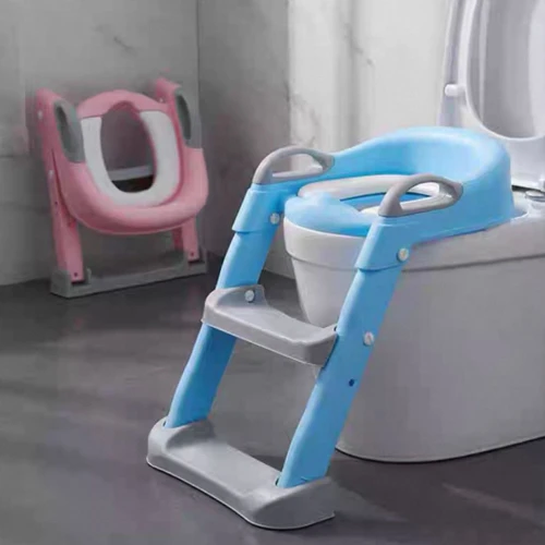 سلم وبوتي تدريب الأطفال على الحمام (Potty Ladder) المتين القابل لتعديل الارتفاع - نونية أطفال بمقعد مريح ودرج آمن ضد الانزلاق