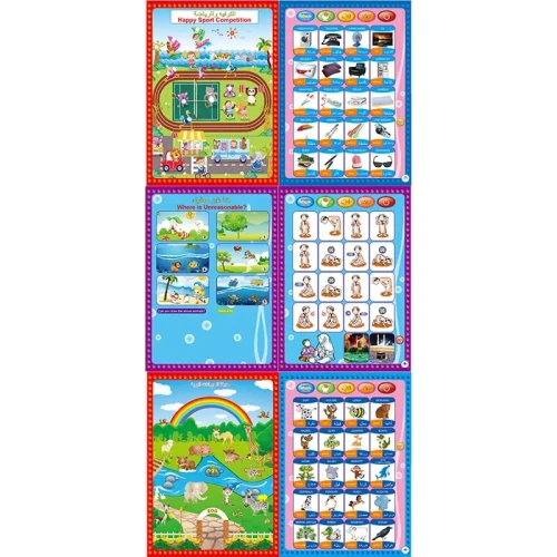 أول كتاب إلكتروني تفاعلي ناطق بالأصوات والتاتش لتعليم الأطفال (عربي/إنجليزي) - كتاب الألعاب الذكية، الحروف، الأرقام، والخطوات الدينية