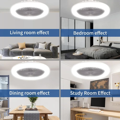 مروحة السقف الذكية وفواحة المعطرات 3 في 1 مع إضاءة LED وريموت كنترول - مروحة تبريد وتوزيع العطور لغرف النوم والمطابخ
