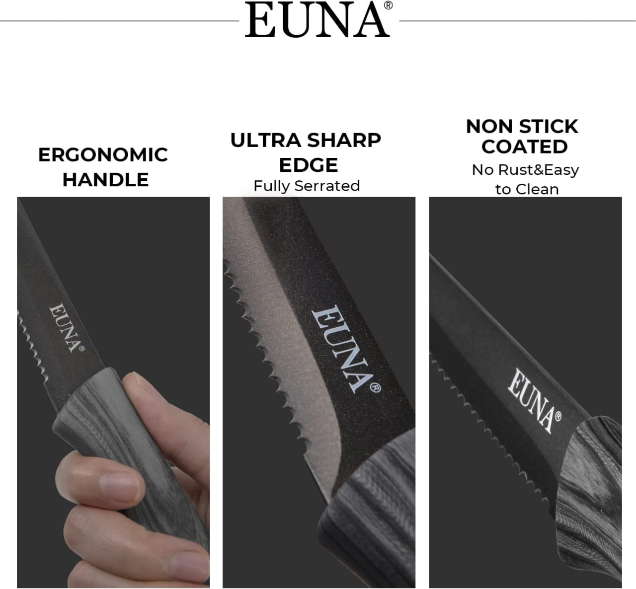 طقم سكاكين ستيك EUNA 4 قطع فاخرة