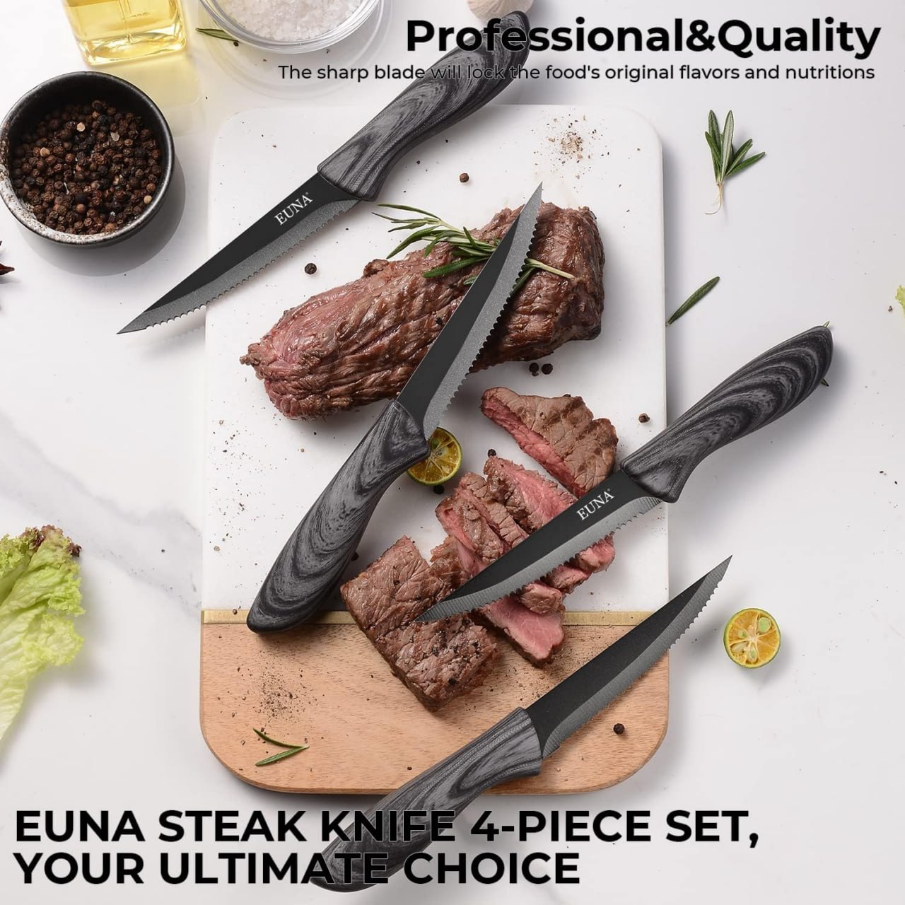 طقم سكاكين ستيك EUNA 4 قطع فاخرة